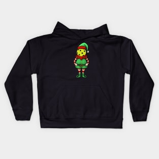 Funny Pickleball Christmas Elf Kids Hoodie